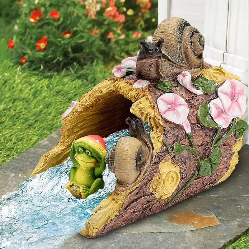 Teaeeno Frog Gutter Downspout Extension Decorative, Animal Gutter Extension Decor Statue,4"×3" Rain Gutter Downspout Splash Block,Garden Splash Block Outdoor Sculpture (Snail) - Image 1